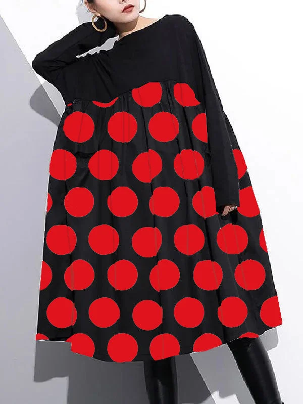 stylish Red dot cotton shift dress plus size cotton clothing dress Elegant high waist patchwork cotton dress stylish Red dot cotton shift dress plus size cotton clothing dress Elegant high waist patchwork cotton dress