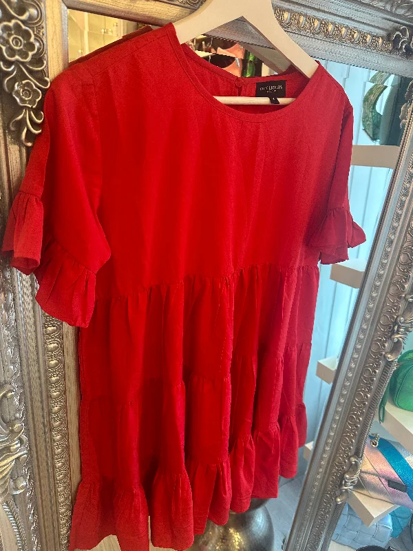 Red frill dress/top