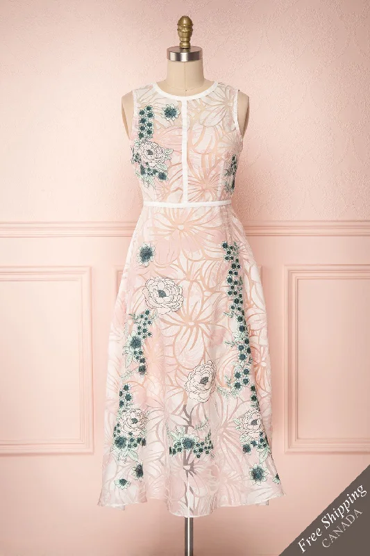 Alethea | Floral Embroidered Dress