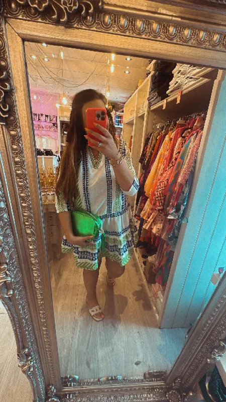 Aztec linen dress