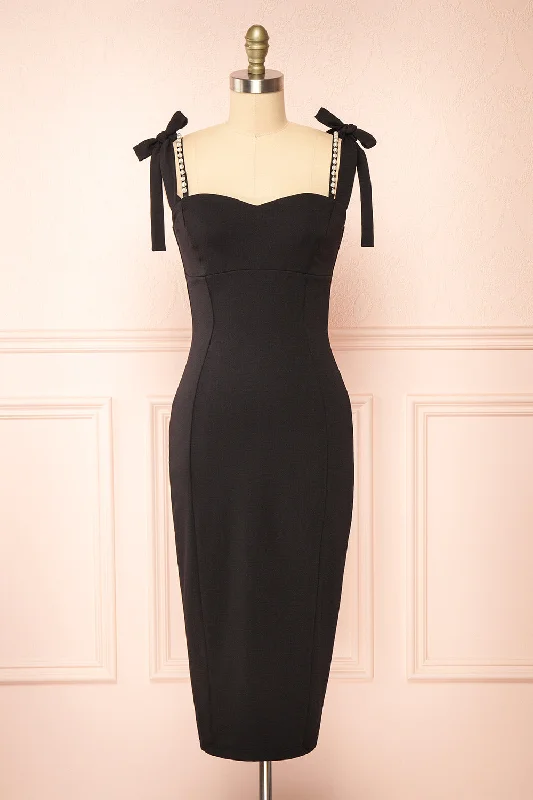 Alarice | Fitted Midi Black Dress