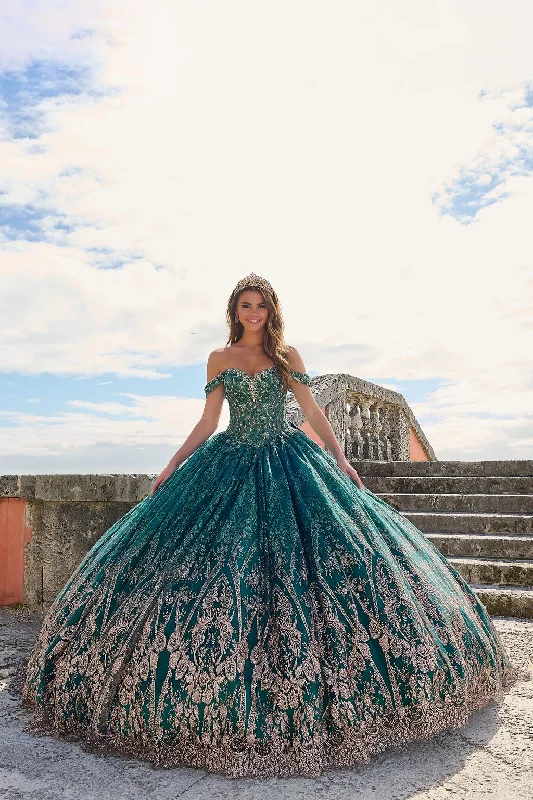 Amarra 54210 Long Glitter Applique Sweet 16 Quinceanera Dress