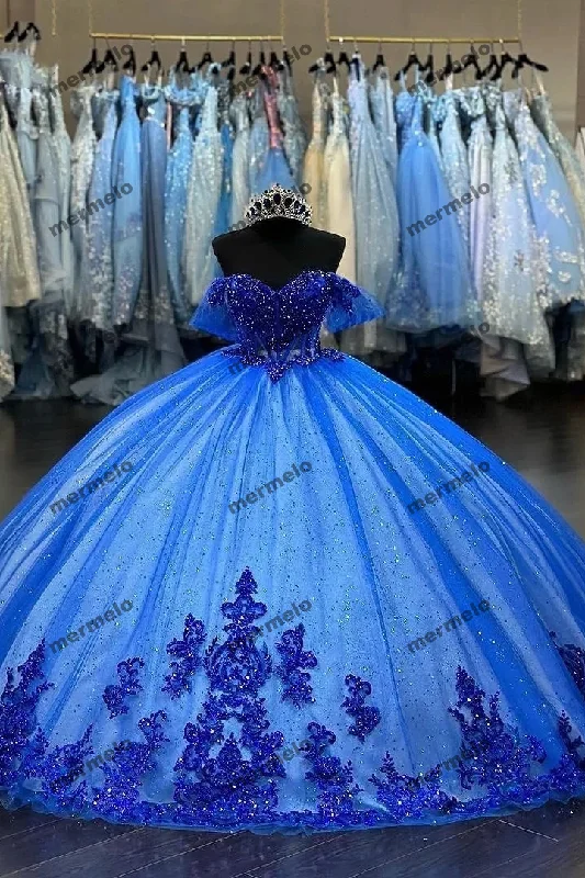 Royal Blue Quinceanera Dresses Crystals Beading Applique Vestidos De 15 Anos Birthday Party Prom Gown Corset Royal Blue Quinceanera Dresses Crystals Beading Applique Vestidos De 15 Anos Birthday Party Prom Gown Corset