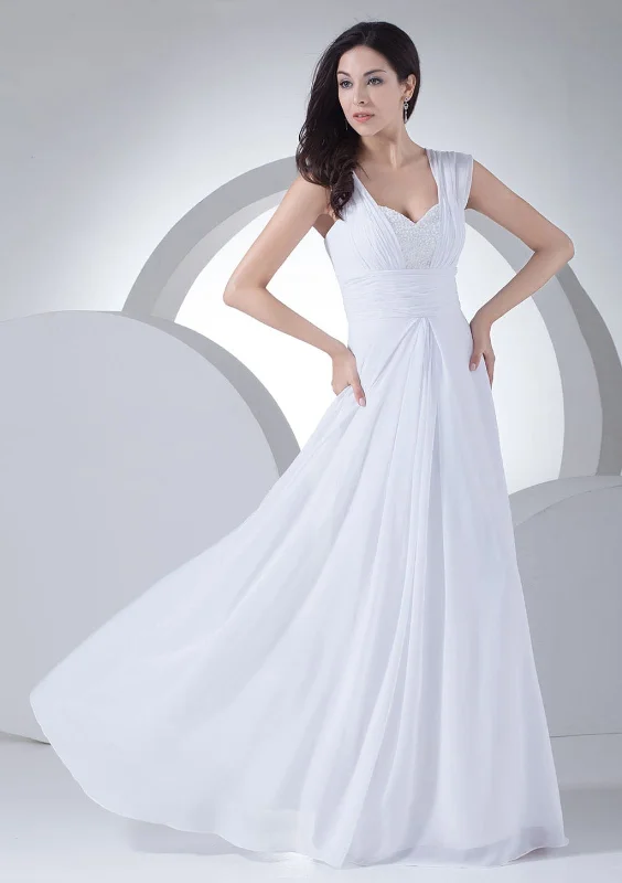 A-line Sweetheart Sleeveless Long Chiffon Evening Dress, Beaded Tunics Party sparkling A-line Sweetheart Sleeveless Long Chiffon Evening Dress, Beaded Tunics Party sparkling