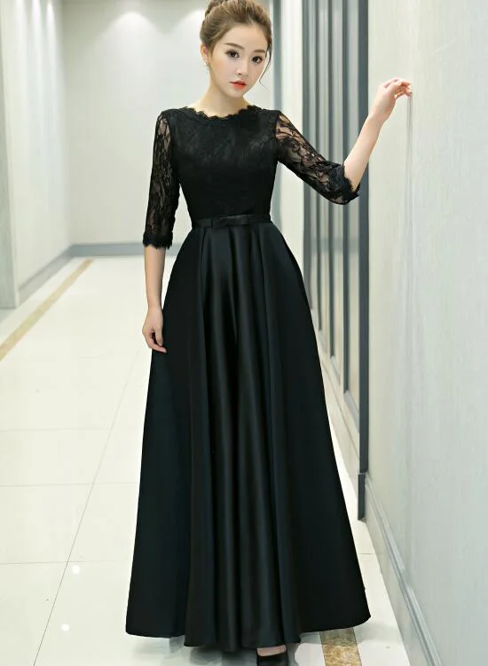 Black Long Sleeves Party Dress , Formal Dress Tunics Custom made