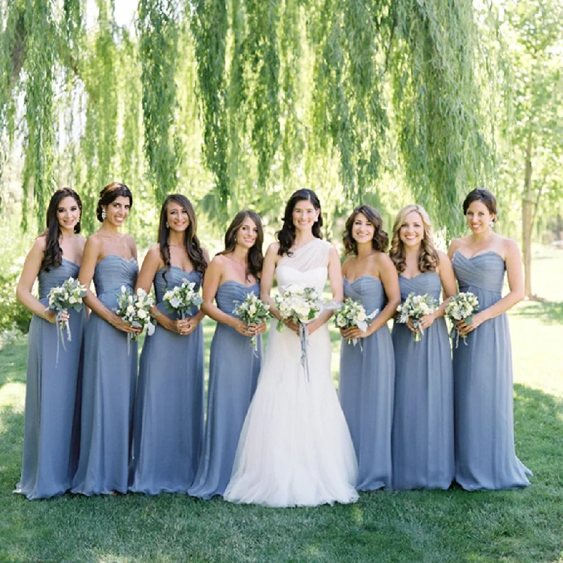 Long Sweetheart Strapless Dark Gray Wedding Party Dresses ,Bridesmaid Dresses,WGY0143 Tunics Seasonal trendy