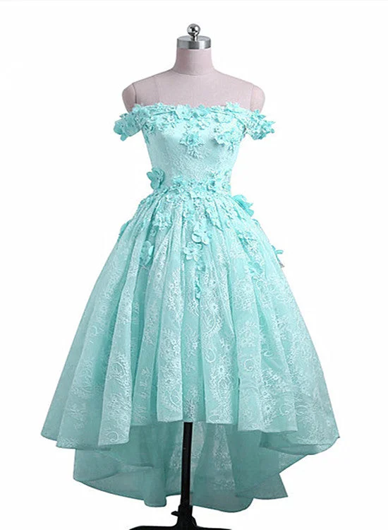 Lovely Mint Green High Low Lace Party Dress, New Prom Dress Tunics Sale discount