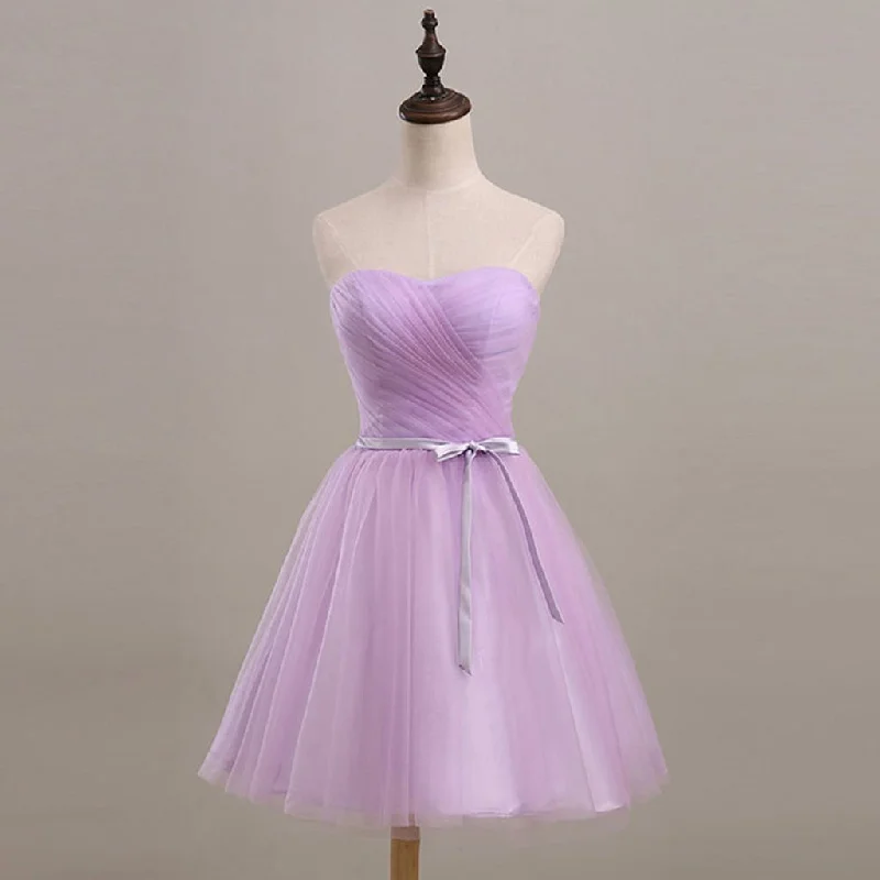 Short Bridesmaid Dress, Sleeveless A-Line Bridesmaid Dress, Sweet Heart Bridesmaid Dress, Tulle Bridesmaid dress, Knee-Length Wedding Party Dress, LB0377 Tunics Corduroy durable