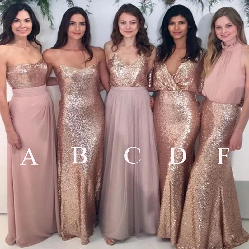 Sweetheart A-Line Blush Chiffon Sequins Long Bridesmaid Dresses,Wedding Party Dresses,WGY0183 Tunics Mesh breathable