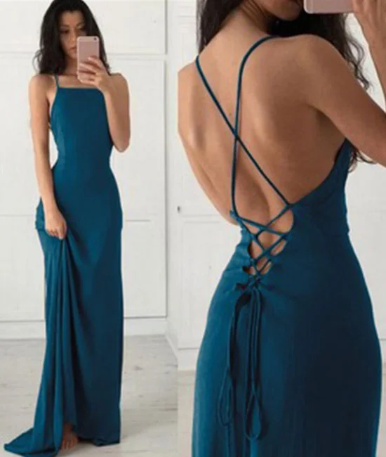 Unique backless chiffon long prom dress, evening dresses Tunics Practical durable