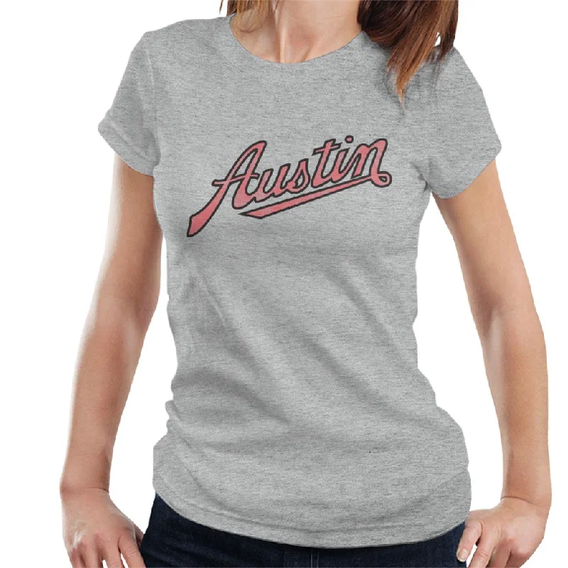 Austin Vintage Logo British Motor Heritage Women's T-Shirt Cotton Fabric Linen Fabric Terry Fabric Austin Vintage Logo British Motor Heritage Women's T-Shirt Cotton Fabric Linen Fabric Terry Fabric