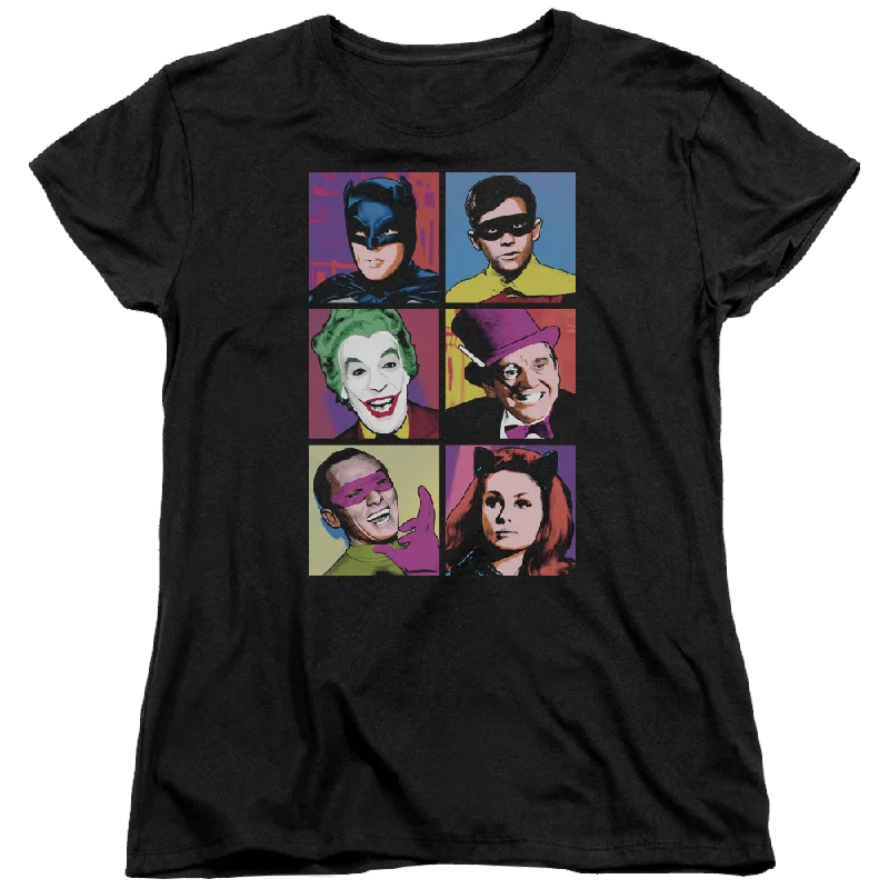 Batman - Classic TV Series Pop Cast - Women's T-Shirt Chenille Blend Fleece Blend Nylon Blend Batman - Classic TV Series Pop Cast - Women's T-Shirt Chenille Blend Fleece Blend Nylon Blend