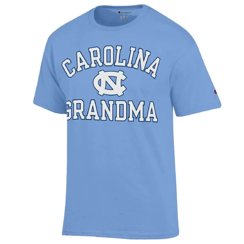 UNC Grandma Carolina T-Shirt in Blue by Champion Cotton Fabric Linen Fabric Terry Fabric UNC Grandma Carolina T-Shirt in Blue by Champion Cotton Fabric Linen Fabric Terry Fabric