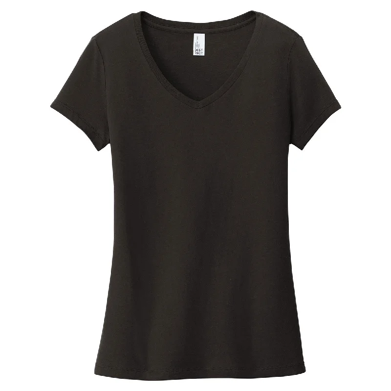 District Women's Black Very Important Tee V-Neck Casual Formal Business