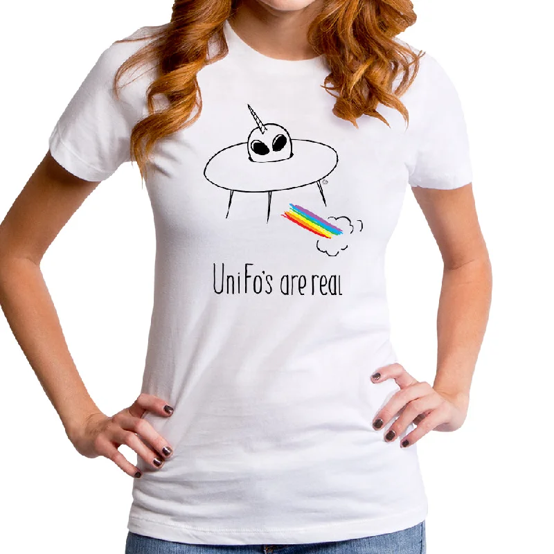 I Believe In Unifos Women's T-Shirt Fitted T-Shirt Seamless Stretchy