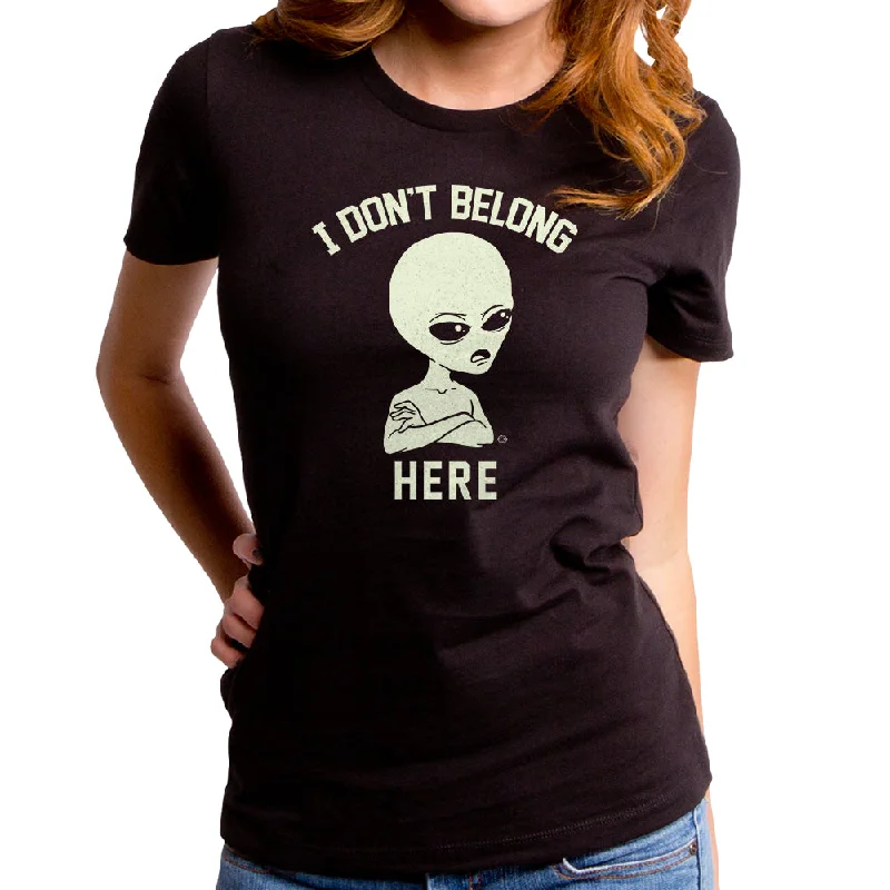 I Don't Belong Women's T-Shirt Mesh Canvas Denim