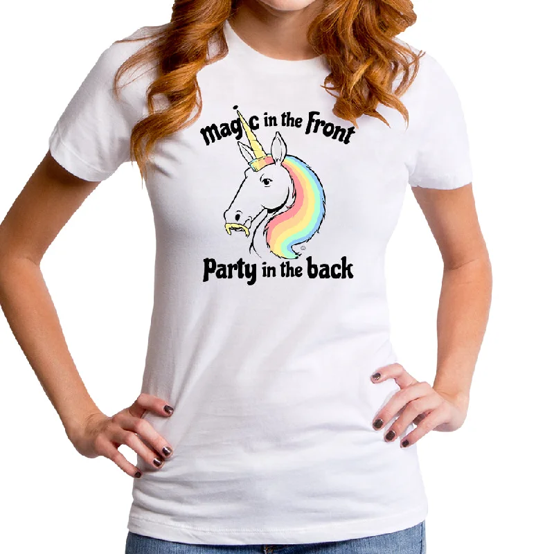 Magic in the Front Women's T-Shirt Rayon Velvet Corduroy