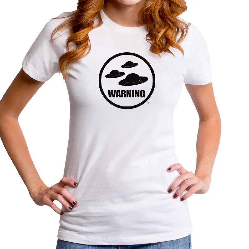 UFO Warning Women's T-Shirt Rayon Velvet Corduroy