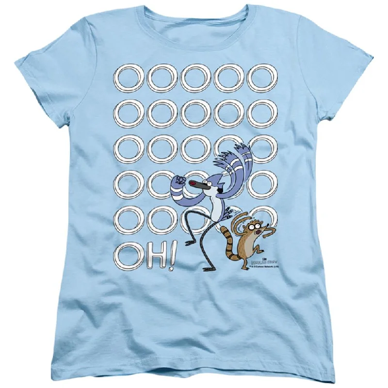 Regular Show Oooooh Women's 18/1 Cotton Short-Sleeve T-Shirt Houndstooth Herringbone Solid Regular Show Oooooh Women's 18/1 Cotton Short-Sleeve T-Shirt Houndstooth Herringbone Solid