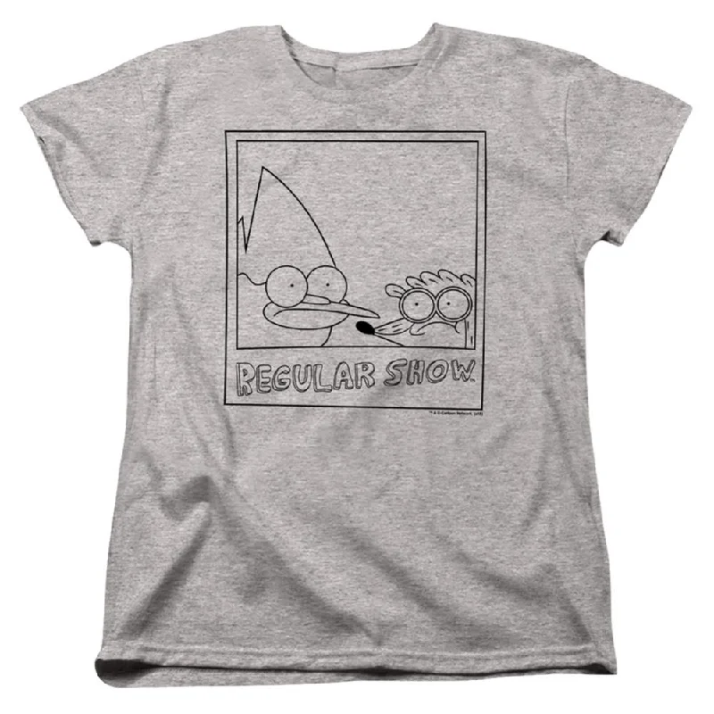 Regular Show Poloroid Women's 18/1 Cotton Short-Sleeve T-Shirt Embroidered Appliqued Beaded Regular Show Poloroid Women's 18/1 Cotton Short-Sleeve T-Shirt Embroidered Appliqued Beaded