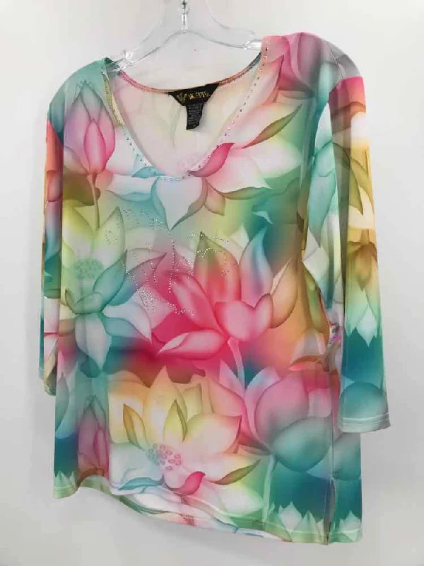 Pre-Owned Valentina Pink Size Medium Printed T-shirt Basic T-Shirt Crew Neck Short Sleeve Pre-Owned Valentina Pink Size Medium Printed T-shirt Basic T-Shirt Crew Neck Short Sleeve
