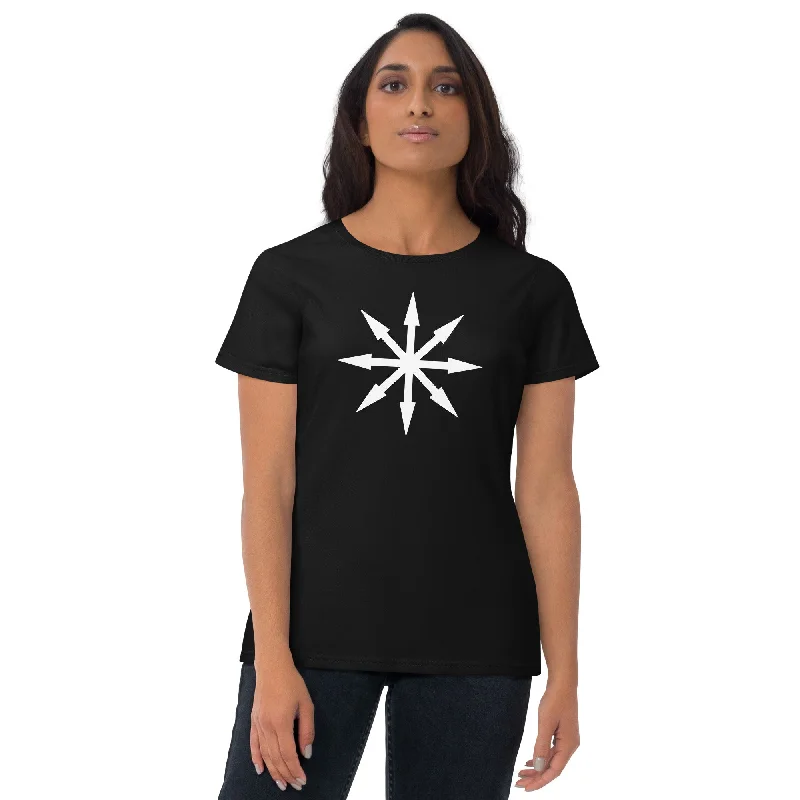 White Symbol of Chaos Magick Star Women's Short Sleeve Babydoll T-shirt Front Pockets Side Pockets Patch Pockets White Symbol of Chaos Magick Star Women's Short Sleeve Babydoll T-shirt Front Pockets Side Pockets Patch Pockets