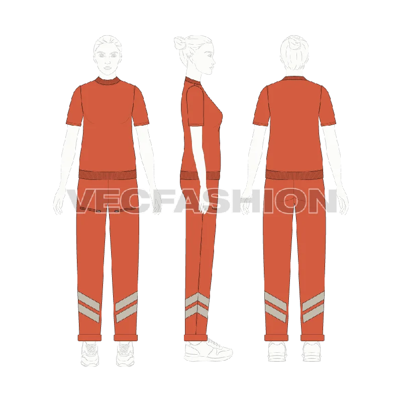 Women's T-shirt Tracksuit Welt Pockets Slit Pockets