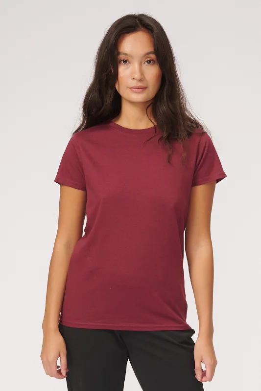 Basic T-shirt - Bordeaux Sequined Glittery Shiny