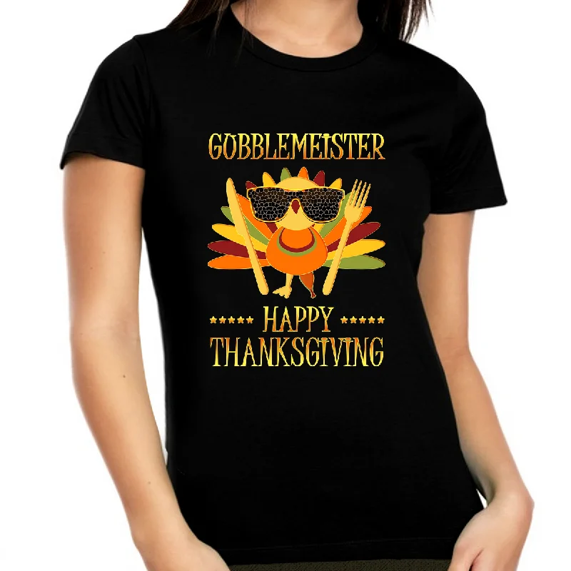 Cute Thanksgiving Shirts for Plus Size Women Gobble Turkey Shirt for Women 1X 2X 3X 4X 5X Thanksgiving Shirt Zippered Front Buttoned Front Snap Front