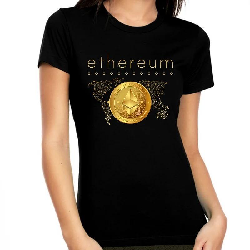 Ethereum Shirt for Women Ethereum Logo Womens Crypto Shirt Cryptocurrency Ethereum Gift ETH Ethereum Apparel Polka Dot Checkered Tartan