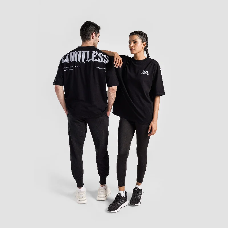 GA Limitless Oversized Tee (Black) Welt Pockets Slit Pockets Flap Pockets