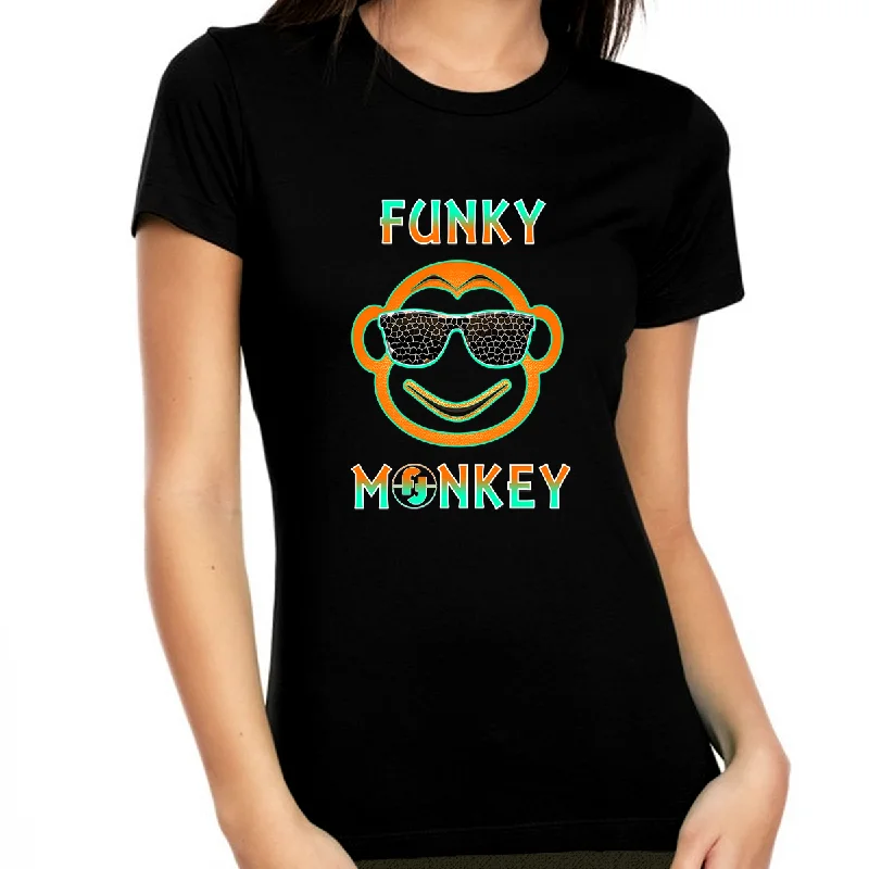 Graphic Tees for WOMEN and TEENS - Funky Monkey Funny T Shirts for WOMEN - Womens Funny Shirts Faux Fur Fabric Real Fur Fabric Shearling Fabric