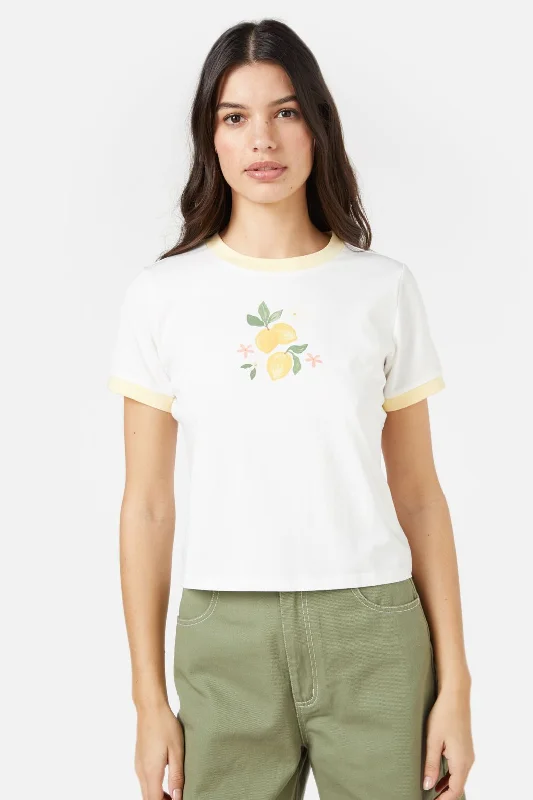 Lemon T-Shirt Basic T-Shirt Crew Neck Short Sleeve