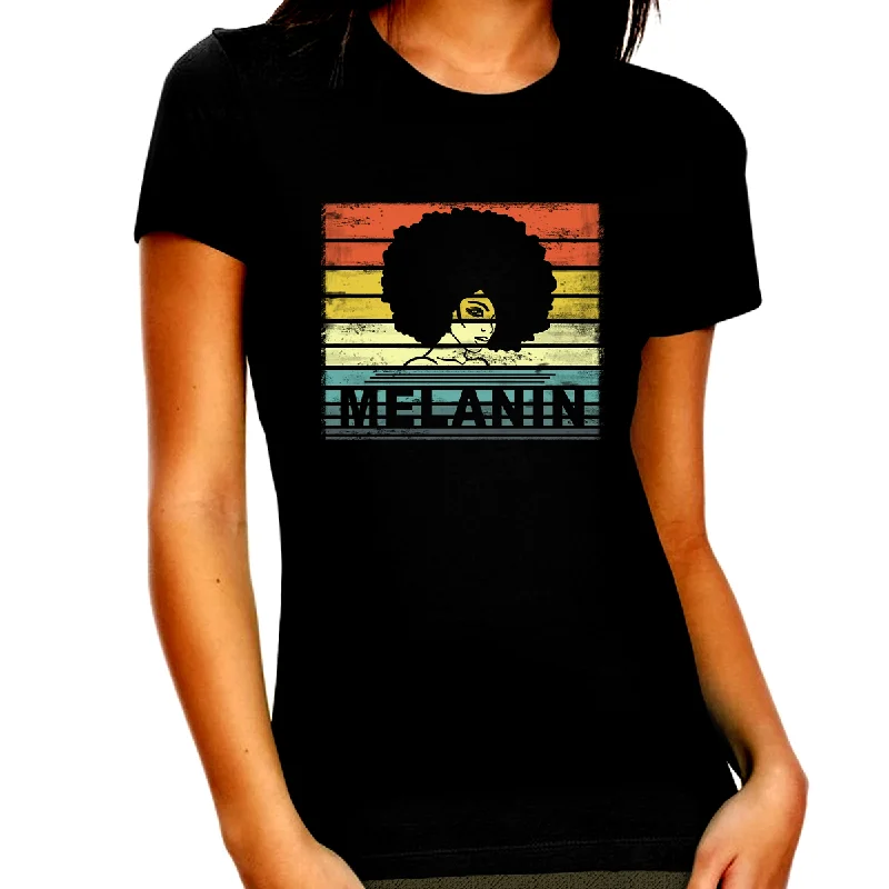 Black History T-shirt for Women Freedom Day Womens Black Pride Tee Satin Blend Silk Blend Wool Blend