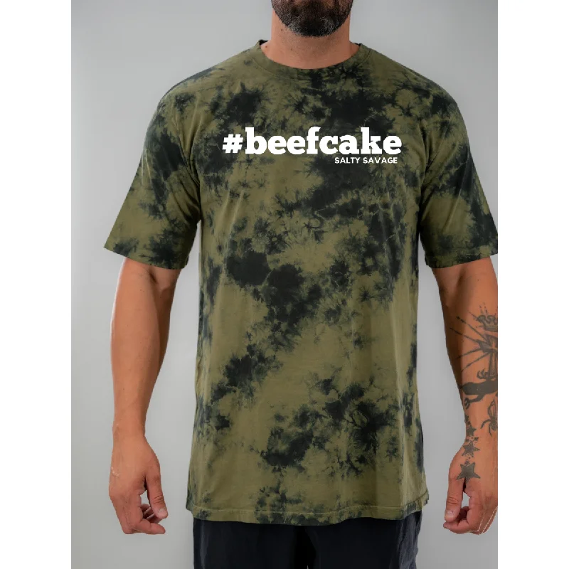 Salty Savage Unisex "#beefcake" Oversized Tie Dye Crew Tee Modern Contemporary Chic