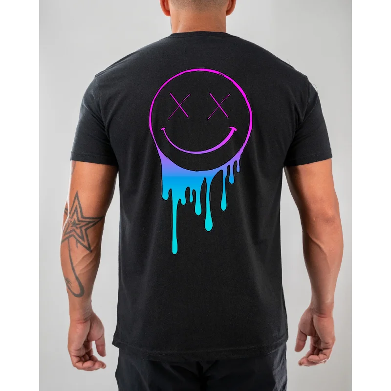 Salty Savage Unisex Gradient Drip OG Smile Tee | Mix Up Collared Crew Neck Turtle Neck