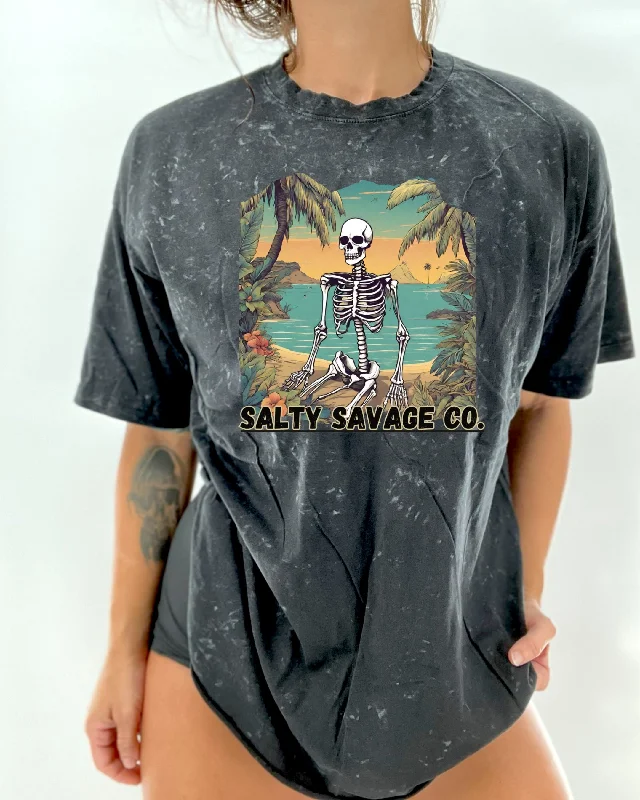 Salty Savage Unisex “Last Man Standing" Oversized Tall Crew Tee Machine Wash Dry Clean Hand Wash