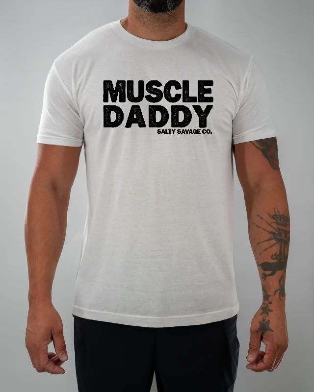 Salty Savage Unisex "MUSCLE DADDY" Tee Wool Fabric Cashmere Fabric Tweed Fabric