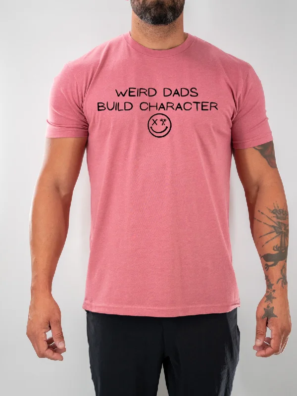 Salty Savage Unisex "WEIRD DADS BUILD CHARACTER" Tee Collared T-Shirt Boat Neck A-Line