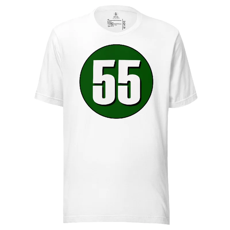 Unisex t-shirt: White on Hunter Green 55 Thin T-Shirt Open Front Quick Dry